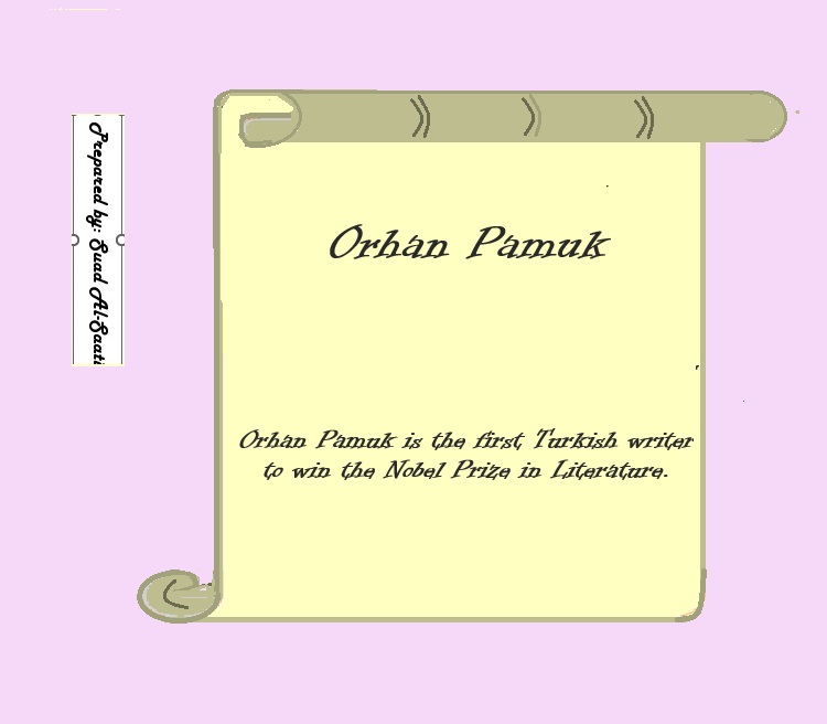 Orhan Pamuk is the first Turkish writer to win the Nobel Prize in Literature. His novels-especially Istanbul: Memories and the City-